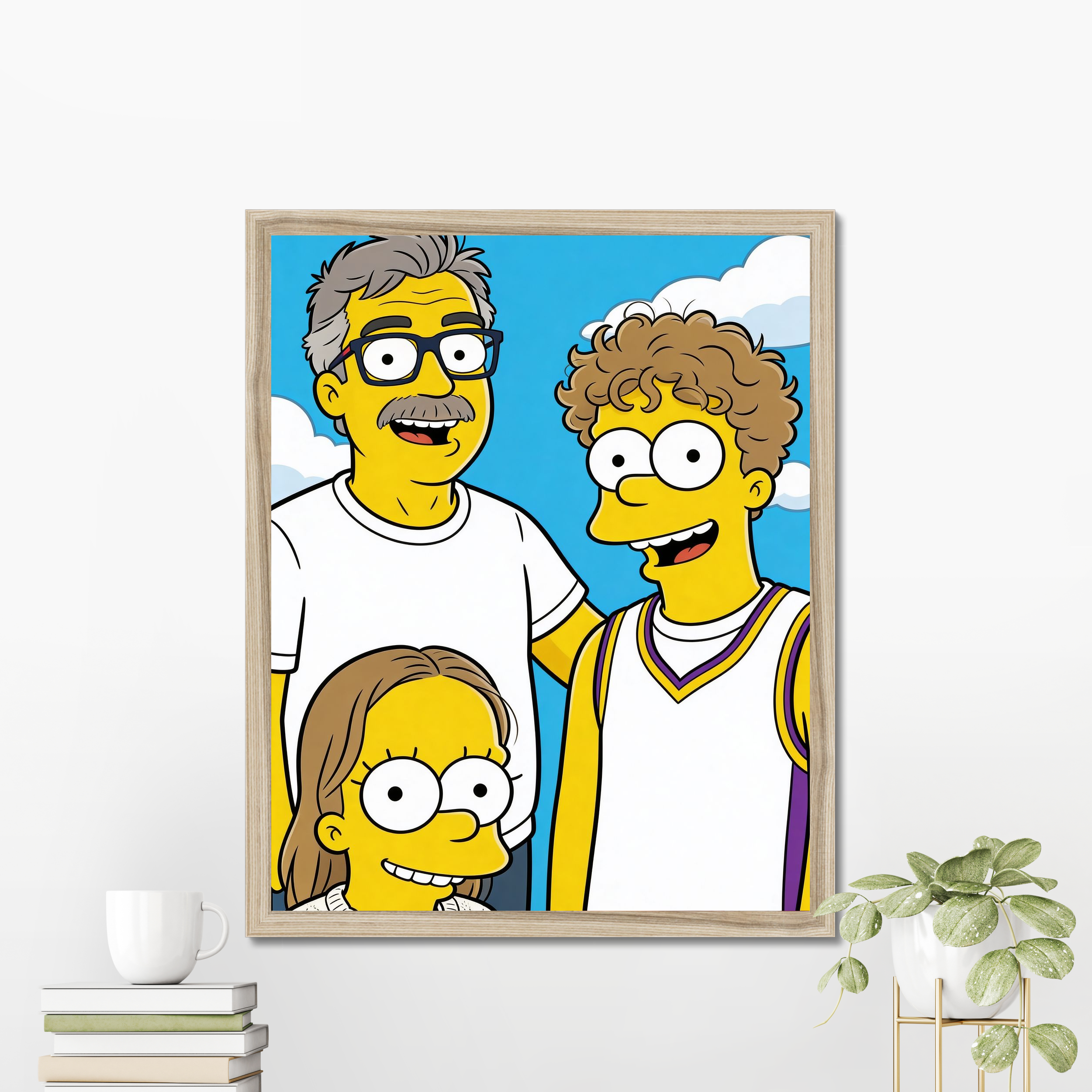 Yellow Cartoon Family Poster example